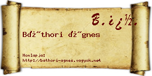 Báthori Ágnes névjegykártya